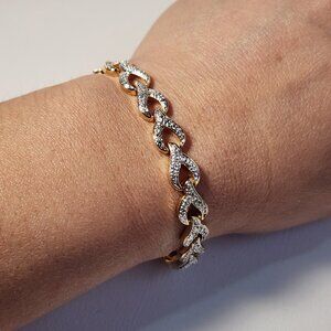 Classic Piece - Gold Diamond Illusion Link Bracelet 7.5" Bundle Option! MINT